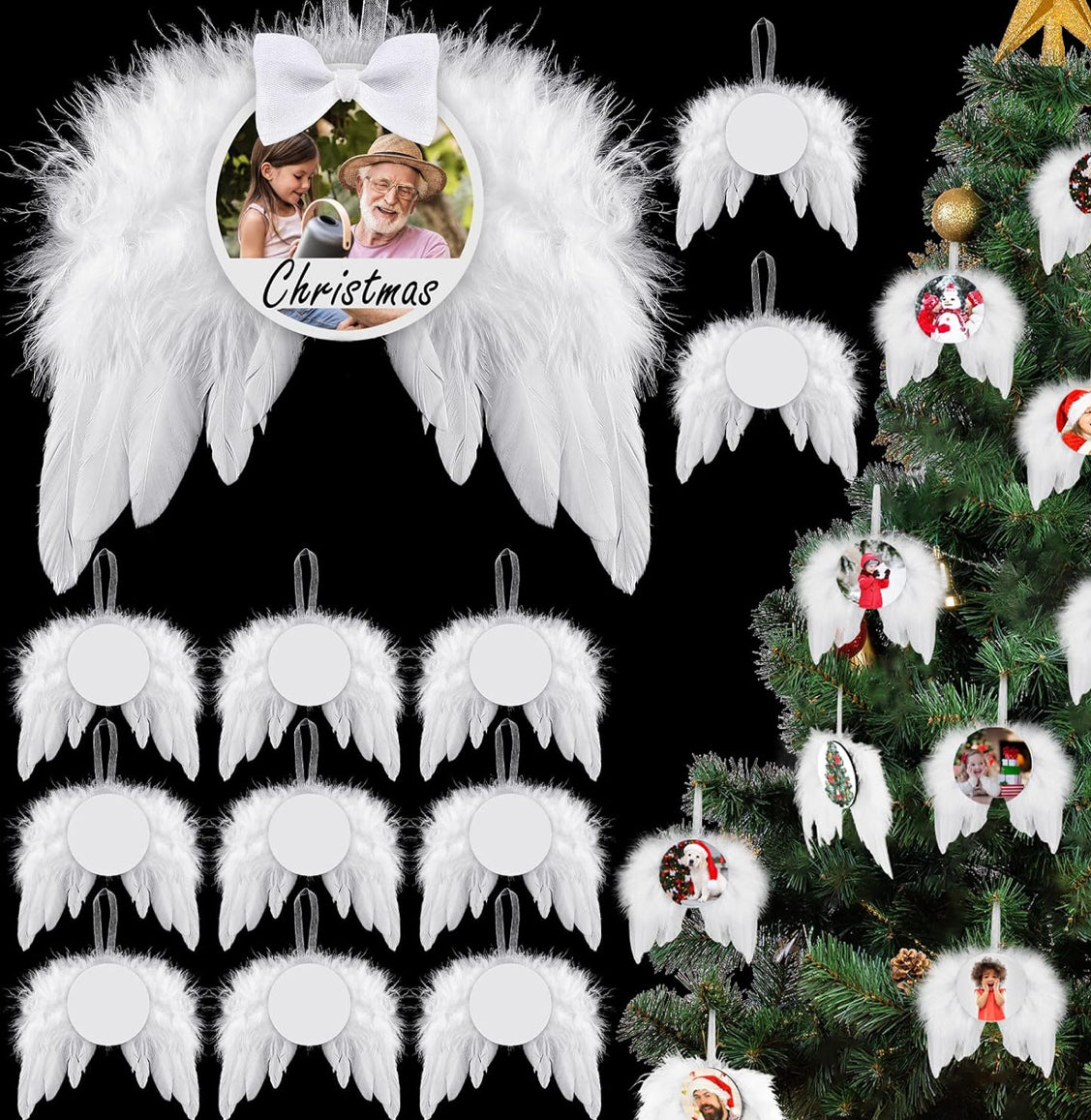 Memorial Angel wings ornament