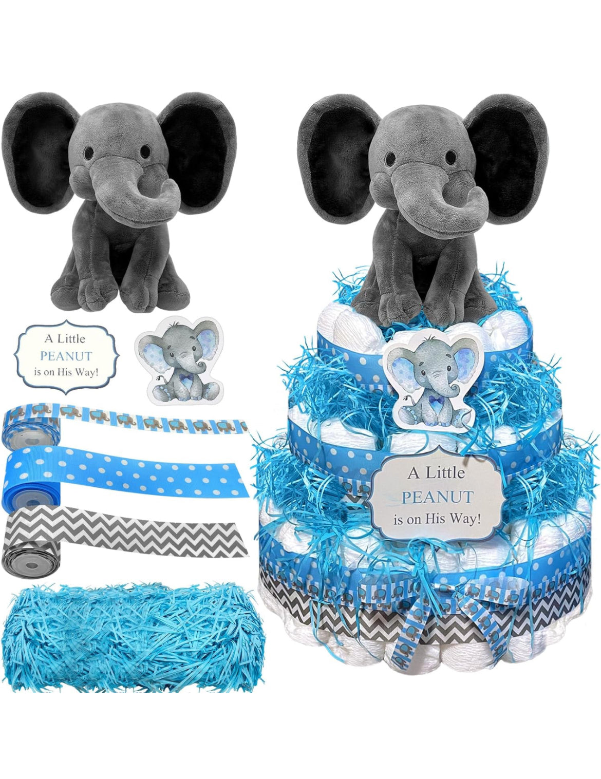 Elephant theme diaper cake
