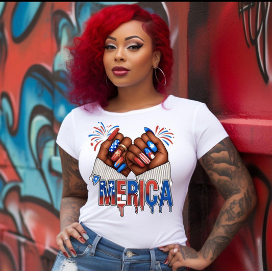 America nails 4th of July T-shirt