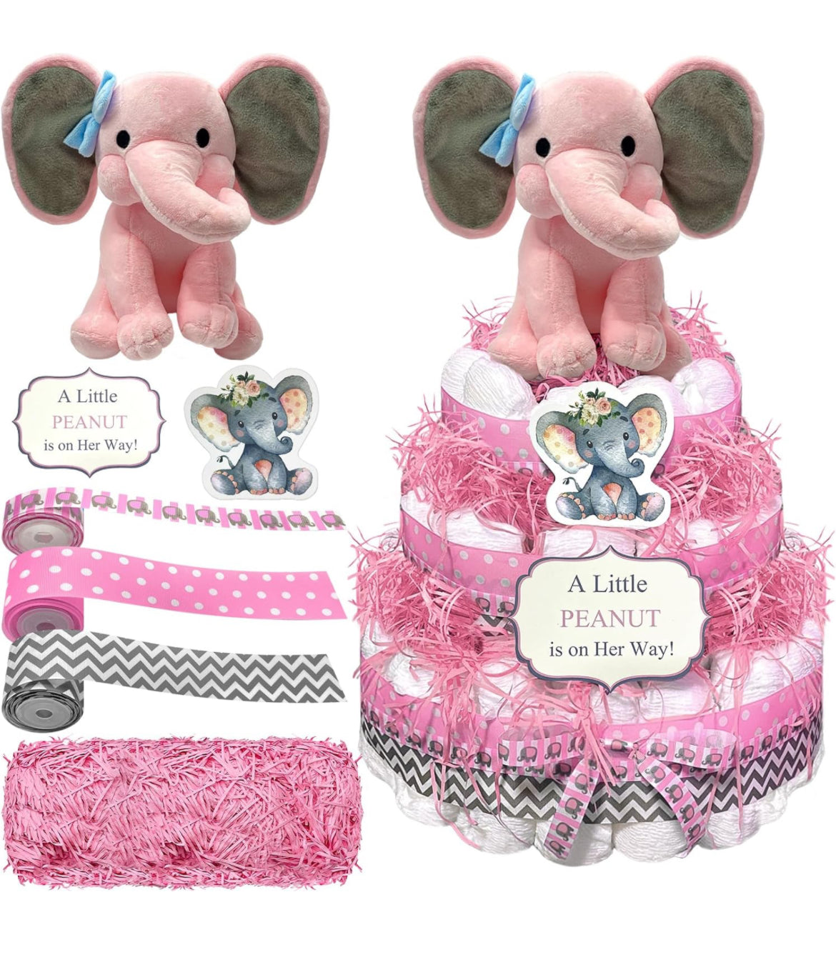 Elephant theme diaper cake