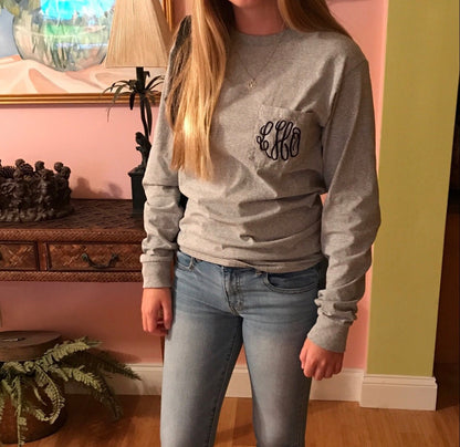 Embroidery long sleeve shirt