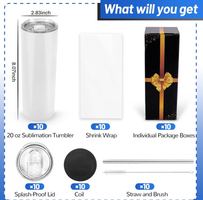 10 pack of sublimation tumbler